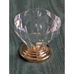 Lot of 7 Liberty Faceted Acrylic Cabinet Knobs Gold Tone P30122C-CL New